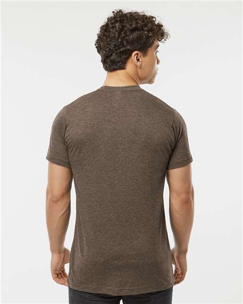 Tultex 241 Men's Biloxi Performance Colorblocked Hooded Long Sleeve T-Shirt - Back view