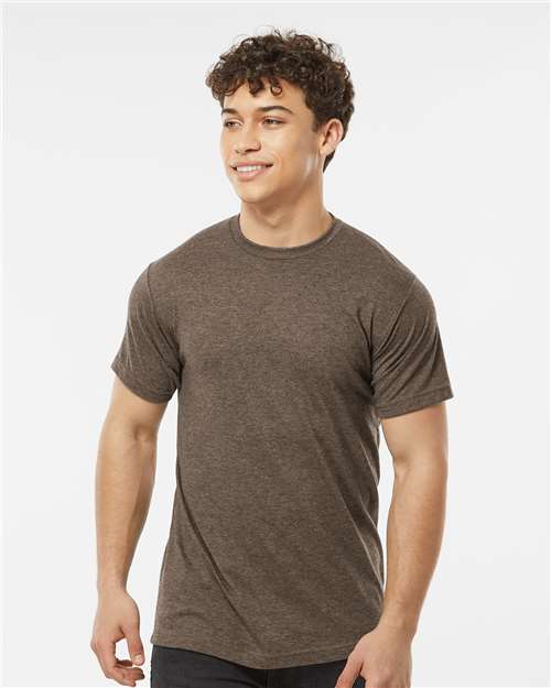 Tultex 241 Men's Biloxi Performance Colorblocked Hooded Long Sleeve T-Shirt - Front view