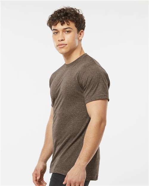 Tultex 241 Men's Biloxi Performance Colorblocked Hooded Long Sleeve T-Shirt - Side view