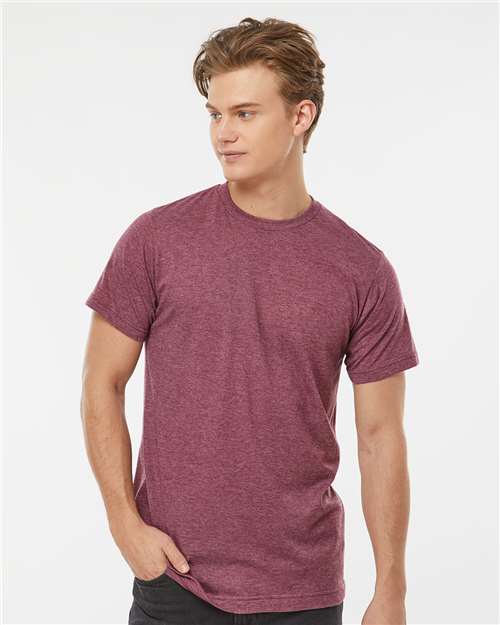 Tultex 241 Men's Biloxi Performance Colorblocked Hooded Long Sleeve T-Shirt - Front view