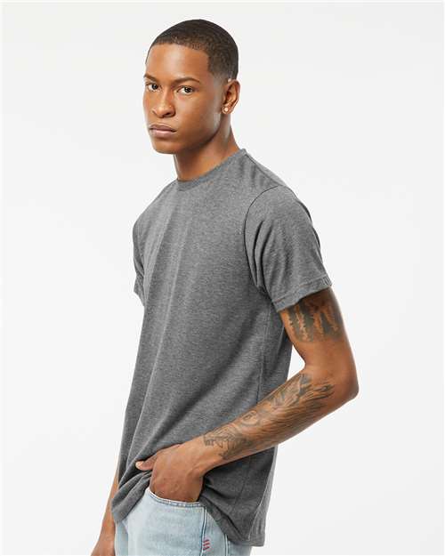 Tultex 241 Men's Biloxi Performance Colorblocked Hooded Long Sleeve T-Shirt - Side view