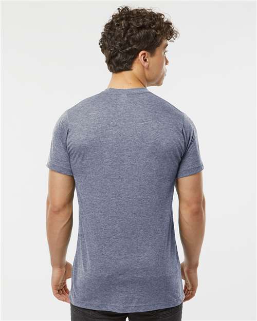 Tultex 241 Men's Biloxi Performance Colorblocked Hooded Long Sleeve T-Shirt - Back view