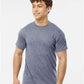 Tultex 241 Men's Biloxi Performance Colorblocked Hooded Long Sleeve T-Shirt - Front view