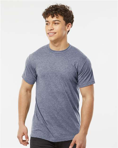 Tultex 241 Men's Biloxi Performance Colorblocked Hooded Long Sleeve T-Shirt - Front view