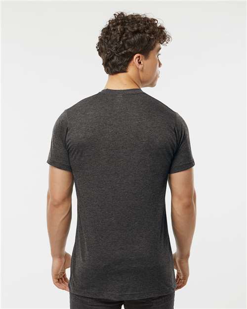 Tultex 241 Men's Biloxi Performance Colorblocked Hooded Long Sleeve T-Shirt - Back view
