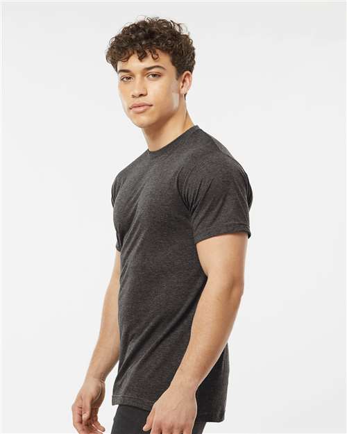 Tultex 241 Men's Biloxi Performance Colorblocked Hooded Long Sleeve T-Shirt - Side view