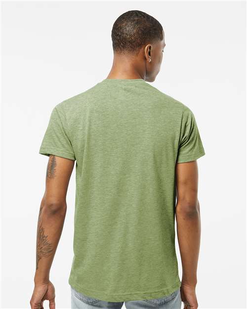 Tultex 241 Men's Biloxi Performance Colorblocked Hooded Long Sleeve T-Shirt - Back view