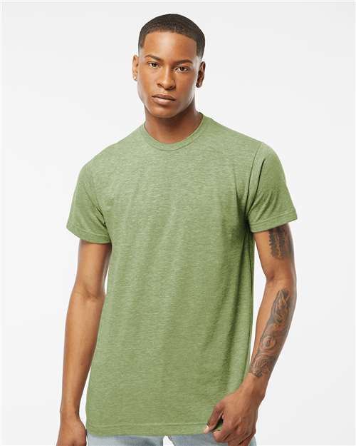 Tultex 241 Men's Biloxi Performance Colorblocked Hooded Long Sleeve T-Shirt - Front view