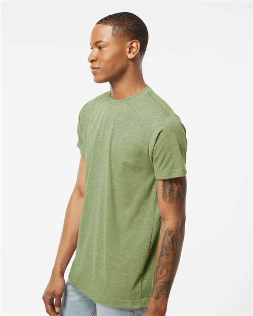 Tultex 241 Men's Biloxi Performance Colorblocked Hooded Long Sleeve T-Shirt - Side view