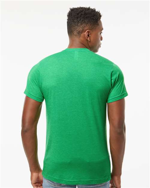 Tultex 241 Men's Biloxi Performance Colorblocked Hooded Long Sleeve T-Shirt - Back view