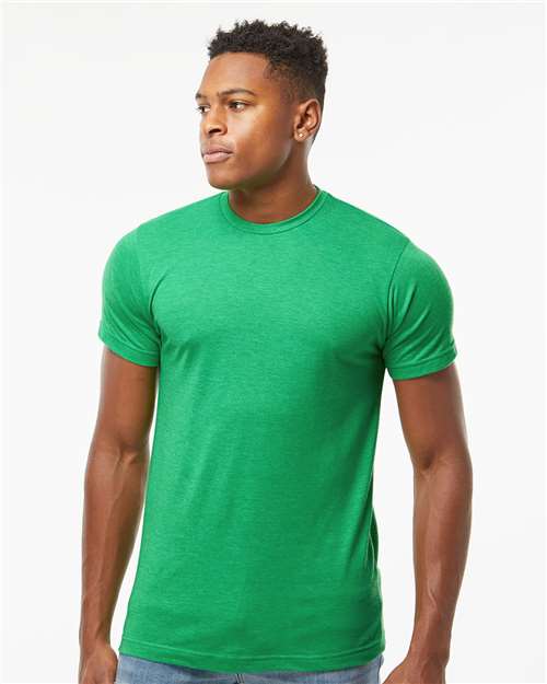 Tultex 241 Men's Biloxi Performance Colorblocked Hooded Long Sleeve T-Shirt - Front view