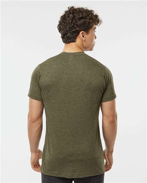 Tultex 241 Men's Biloxi Performance Colorblocked Hooded Long Sleeve T-Shirt - Back view