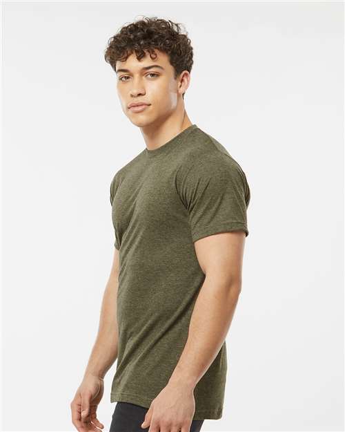 Tultex 241 Men's Biloxi Performance Colorblocked Hooded Long Sleeve T-Shirt - Side view