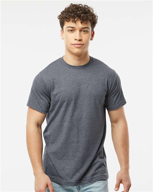 Tultex 241 Men's Biloxi Performance Colorblocked Hooded Long Sleeve T-Shirt - Front view