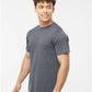 Tultex 241 Men's Biloxi Performance Colorblocked Hooded Long Sleeve T-Shirt - Side view