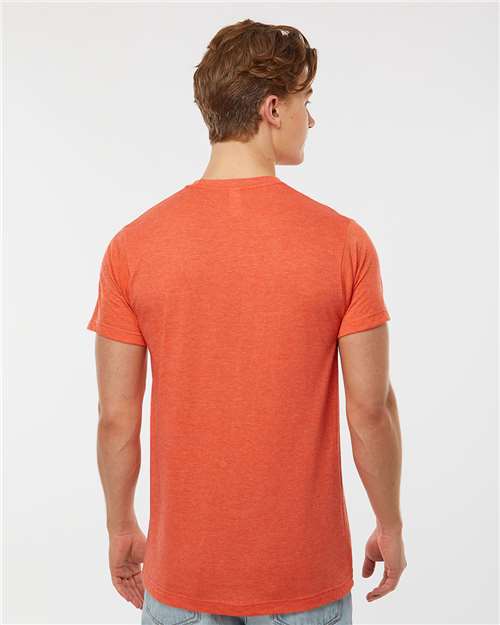Tultex 241 Men's Biloxi Performance Colorblocked Hooded Long Sleeve T-Shirt - Back view