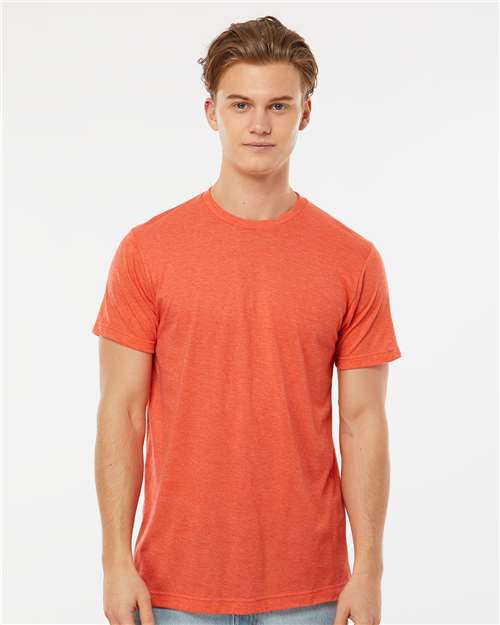 Tultex 241 Men's Biloxi Performance Colorblocked Hooded Long Sleeve T-Shirt - Front view