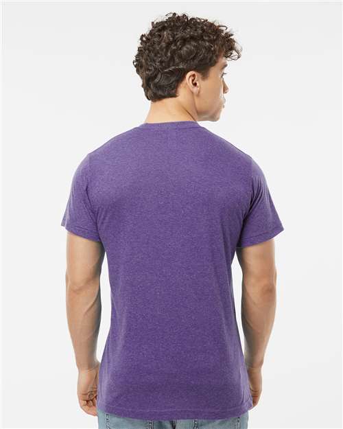 Tultex 241 Men's Biloxi Performance Colorblocked Hooded Long Sleeve T-Shirt - Back view