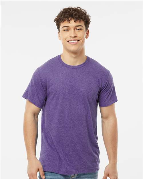 Tultex 241 Men's Biloxi Performance Colorblocked Hooded Long Sleeve T-Shirt - Front view