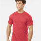 Tultex 241 Men's Biloxi Performance Colorblocked Hooded Long Sleeve T-Shirt - Front view