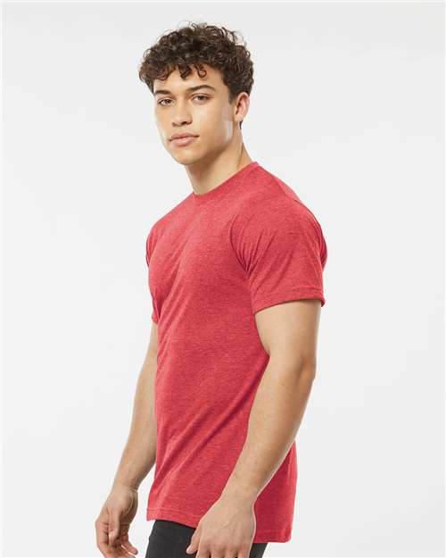 Tultex 241 Men's Biloxi Performance Colorblocked Hooded Long Sleeve T-Shirt - Side view