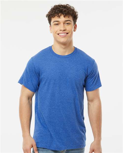 Tultex 241 Men's Biloxi Performance Colorblocked Hooded Long Sleeve T-Shirt - Front view
