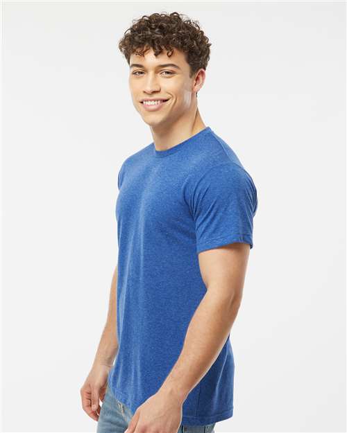 Tultex 241 Men's Biloxi Performance Colorblocked Hooded Long Sleeve T-Shirt - Side view