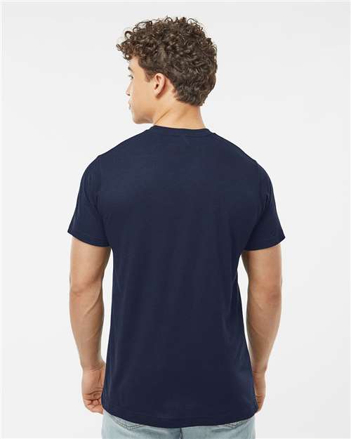 Tultex 241 Men's Biloxi Performance Colorblocked Hooded Long Sleeve T-Shirt - Back view