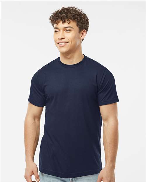 Tultex 241 Men's Biloxi Performance Colorblocked Hooded Long Sleeve T-Shirt - Front view