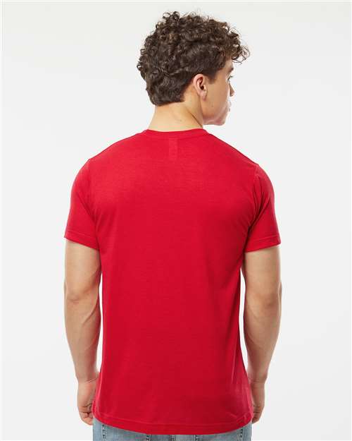 Tultex 241 Men's Biloxi Performance Colorblocked Hooded Long Sleeve T-Shirt - Back view