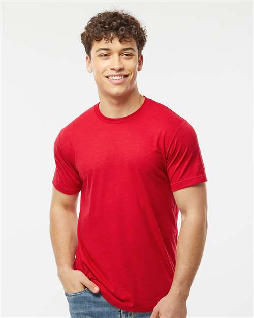 Tultex 241 Men's Biloxi Performance Colorblocked Hooded Long Sleeve T-Shirt - Front view