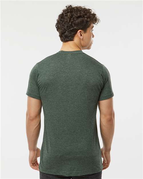 Tultex 241 Men's Biloxi Performance Colorblocked Hooded Long Sleeve T-Shirt - Back view