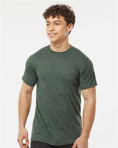 Tultex 241 Men's Biloxi Performance Colorblocked Hooded Long Sleeve T-Shirt - Front view