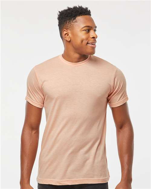 Tultex 241 Men's Biloxi Performance Colorblocked Hooded Long Sleeve T-Shirt - Front view