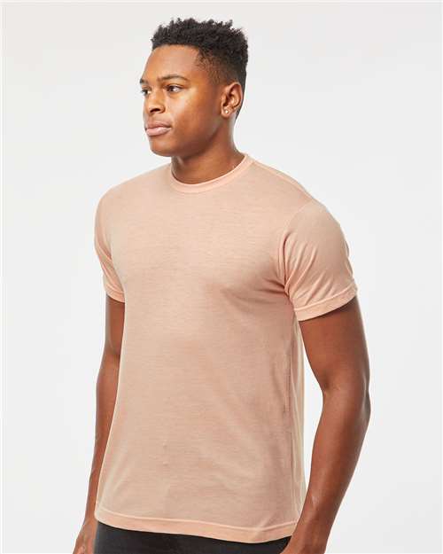 Tultex 241 Men's Biloxi Performance Colorblocked Hooded Long Sleeve T-Shirt - Side view