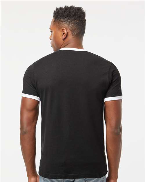 Tultex 246 Unisex Fine Jersey Ringer T-Shirt - Back view