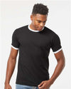 Tultex 246 Unisex Fine Jersey Ringer T-Shirt - Front view