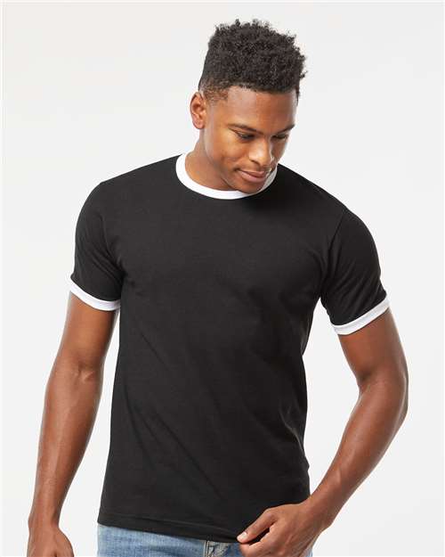 Tultex 246 Unisex Fine Jersey Ringer T-Shirt - Front view