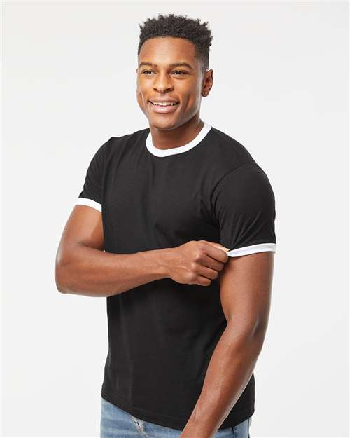 Tultex 246 Unisex Fine Jersey Ringer T-Shirt - Side view