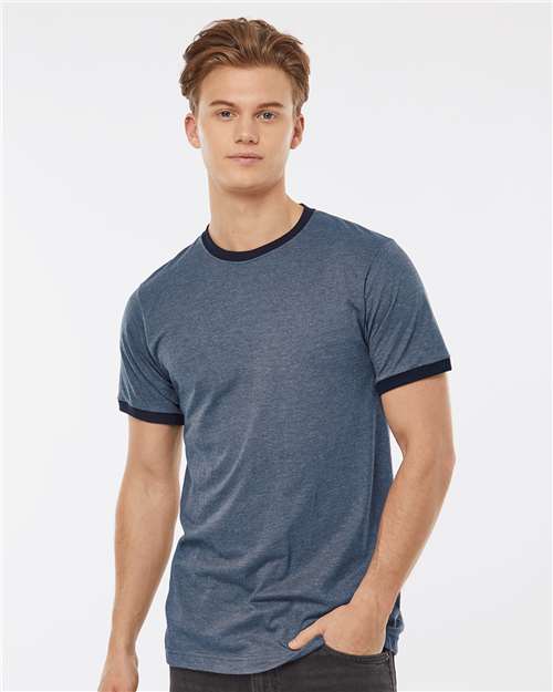 Tultex 246 Unisex Fine Jersey Ringer T-Shirt - Front view