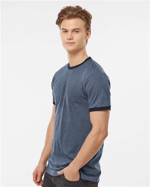 Tultex 246 Unisex Fine Jersey Ringer T-Shirt - Side view