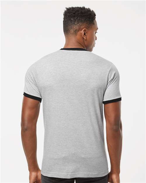 Tultex 246 Unisex Fine Jersey Ringer T-Shirt - Back view