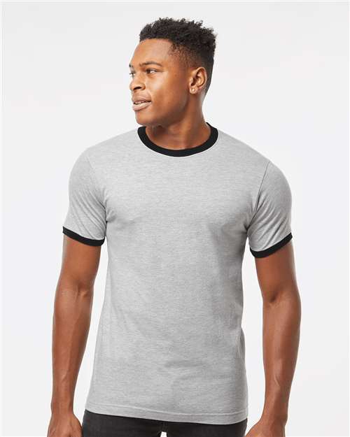 Tultex 246 Unisex Fine Jersey Ringer T-Shirt - Front view