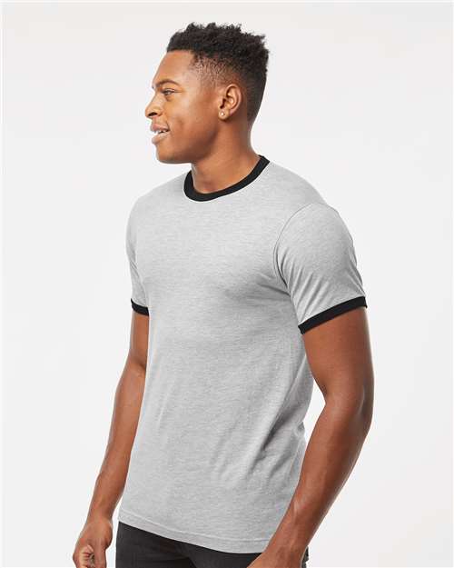 Tultex 246 Unisex Fine Jersey Ringer T-Shirt - Side view