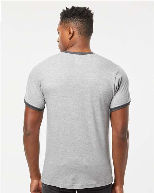 Tultex 246 Unisex Fine Jersey Ringer T-Shirt - Back view