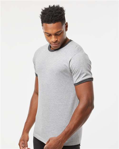 Tultex 246 Unisex Fine Jersey Ringer T-Shirt - Side view