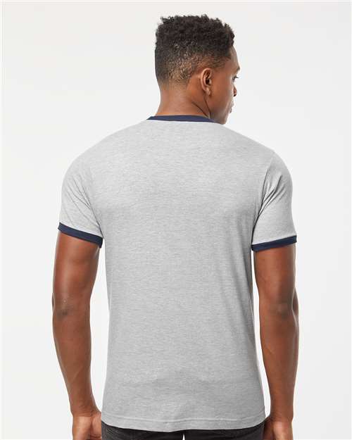 Tultex 246 Unisex Fine Jersey Ringer T-Shirt - Back view
