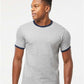 Tultex 246 Unisex Fine Jersey Ringer T-Shirt - Front view