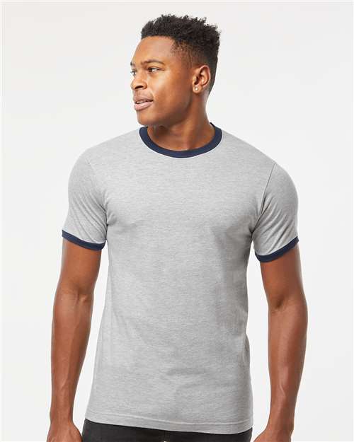 Tultex 246 Unisex Fine Jersey Ringer T-Shirt - Front view