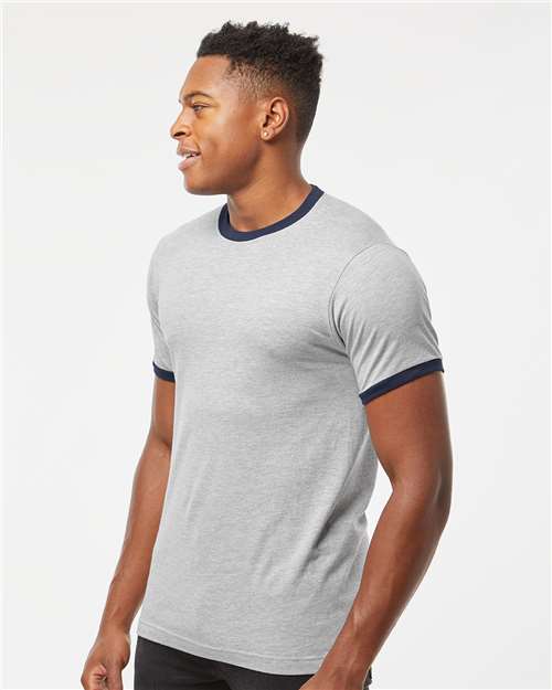 Tultex 246 Unisex Fine Jersey Ringer T-Shirt - Side view